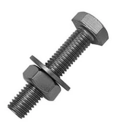 Hex Nut, Bolt and Spring Washer ,M12X50mm (1Nut, 1Bolt,1Spring Washer) SS316
