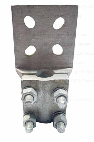Pad/Flat Terminal Clamp/Connector Oblong Holes C/C 40-50mm (Flat 80X80X12 to ACSR Conductor) Single-Single