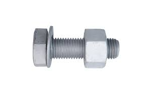 Hot Dip Galvanized Nut, Bolt and Spring Washer,M12x50mm (1Nut, 1Bolt,1Spring Washer)