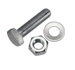 Thread Bolt Fast M10x115 HDG 8.8 Grade, 1Bolt, 1Nut, 2Pack Washer, 1Spring Washer