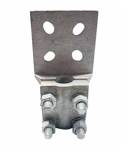 Pad/Flat Terminal Clamp/Connector Oblong Holes C/C_40-55mm (Flat 100X100X12 to ACSR Conductor)_Single-Single